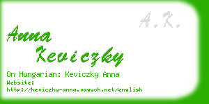 anna keviczky business card